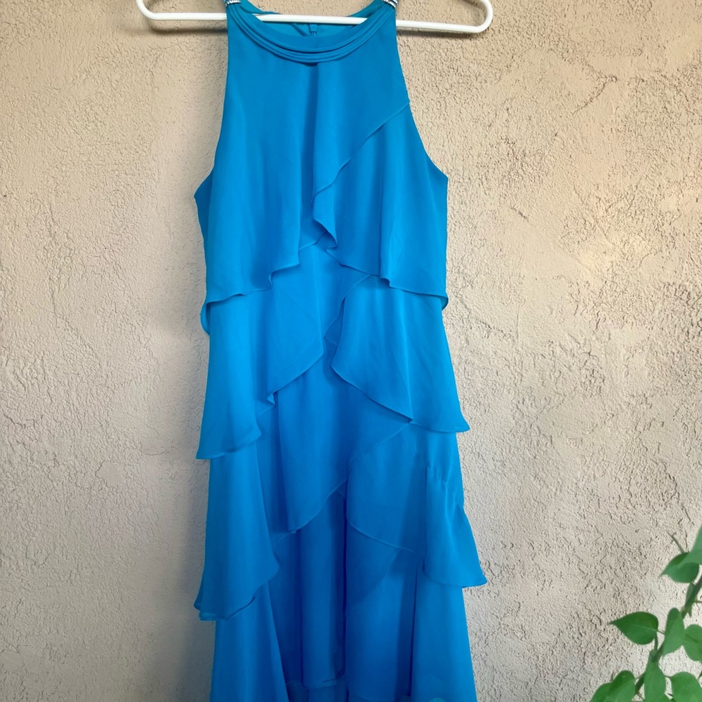 5/$7 Blue Layered Sleeveless Cocktail Dress - Picture 2 of 4
